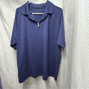 Source Unknown Blue Polo Shirt with‎ Zip Neck size ??